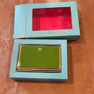Kate Spade business card holder in green